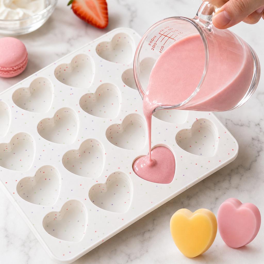 Multi Heart Shape Silicone Mold Food Grade Flexible Non Stick Mousse Mold for Baking Chocolate Candy Soap Making Kitchen Tool