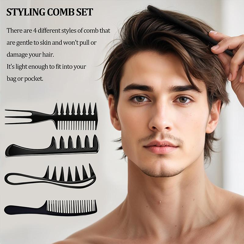 Pettine Volumizzante a Denti Lari Strumenti per Arricciare Capelli con Texture Soffice per Uomini Ideale per Tutti i Tipi di Capelli Strumenti per Acconciature