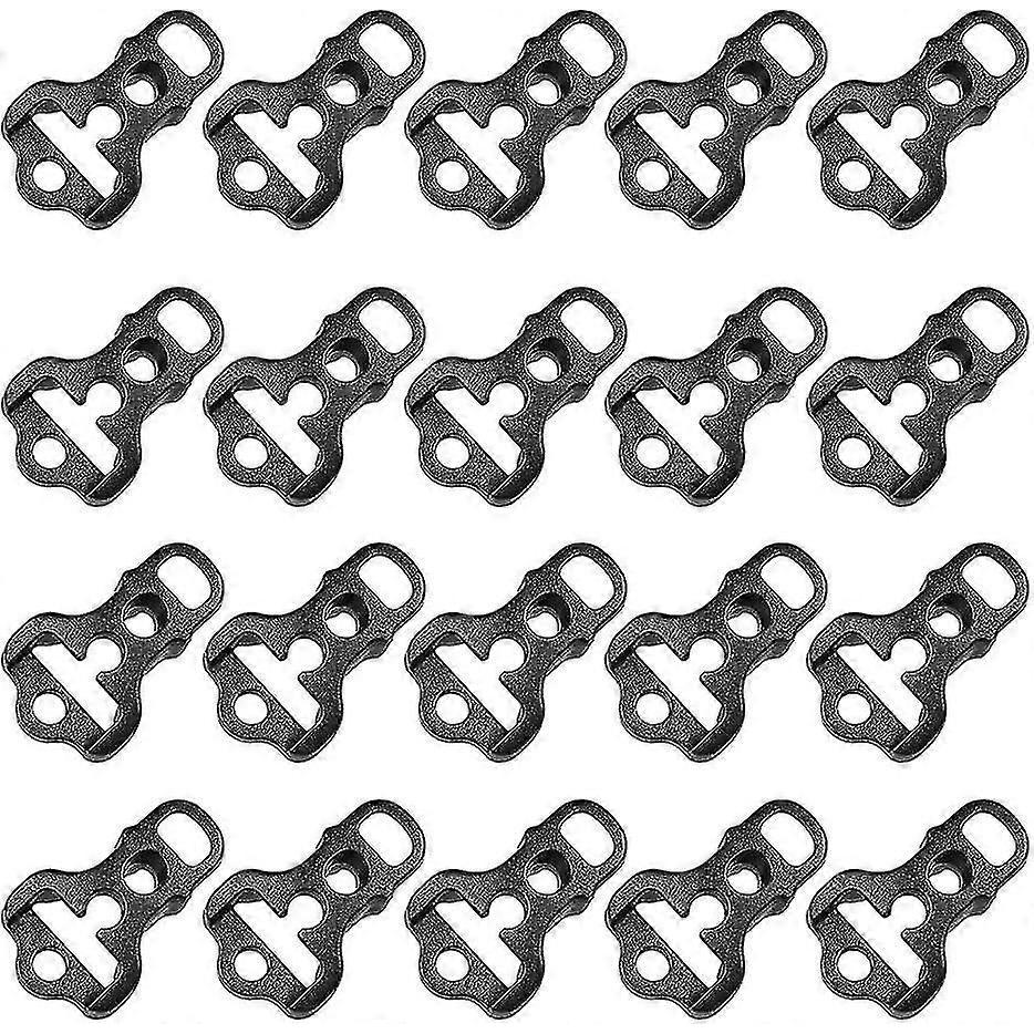 20pcs Camping Awning Tent Guyline Runner Guy Lines Stopper Cord Rope Tightener Tensioner Tent Hook Tent Hooks Plastic - Pjun