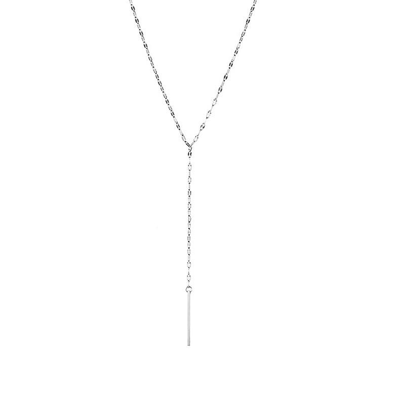 Vintage Copper Handmade Lip Chain Accessories Women, Stylish Simple Hanging Stick Collarbone Chain Necklace