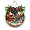 Vintage Metal Sign Blue Deer Merry Christmas Retro Tin Plate Wall Decor Home Holiday Gift 20 Cm