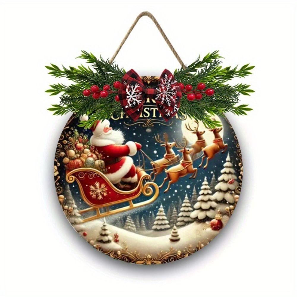 Vintage Metal Sign Blue Deer Merry Christmas Retro Tin Plate Wall Decor Home Holiday Gift 20 Cm
