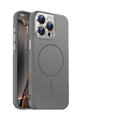 Applicable à Apple 16 Cercle Mince Forte Aspiration Magnétique Coque de Téléphone 14 Silicone Liquide Sensation Peau Lentille Cristalline IPhone 15