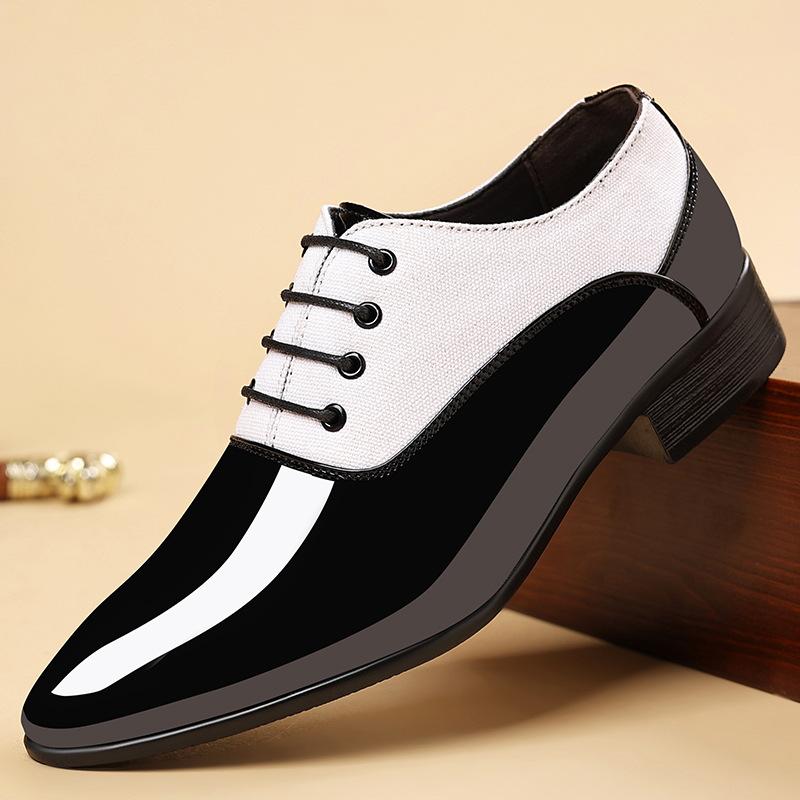 Fashion Men's Dress Shoes Pointed Toe Oxfords Luxury Office Plus Size  Leather Shoes Lace-up Male Wedding Shoe Soft Sole Business Shoes