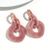 New Leopard Acrylic Big Link Chain Long Earrings for Women Exaggerated Irregular Geometric Drop Earring Statement Jewelry Gifts