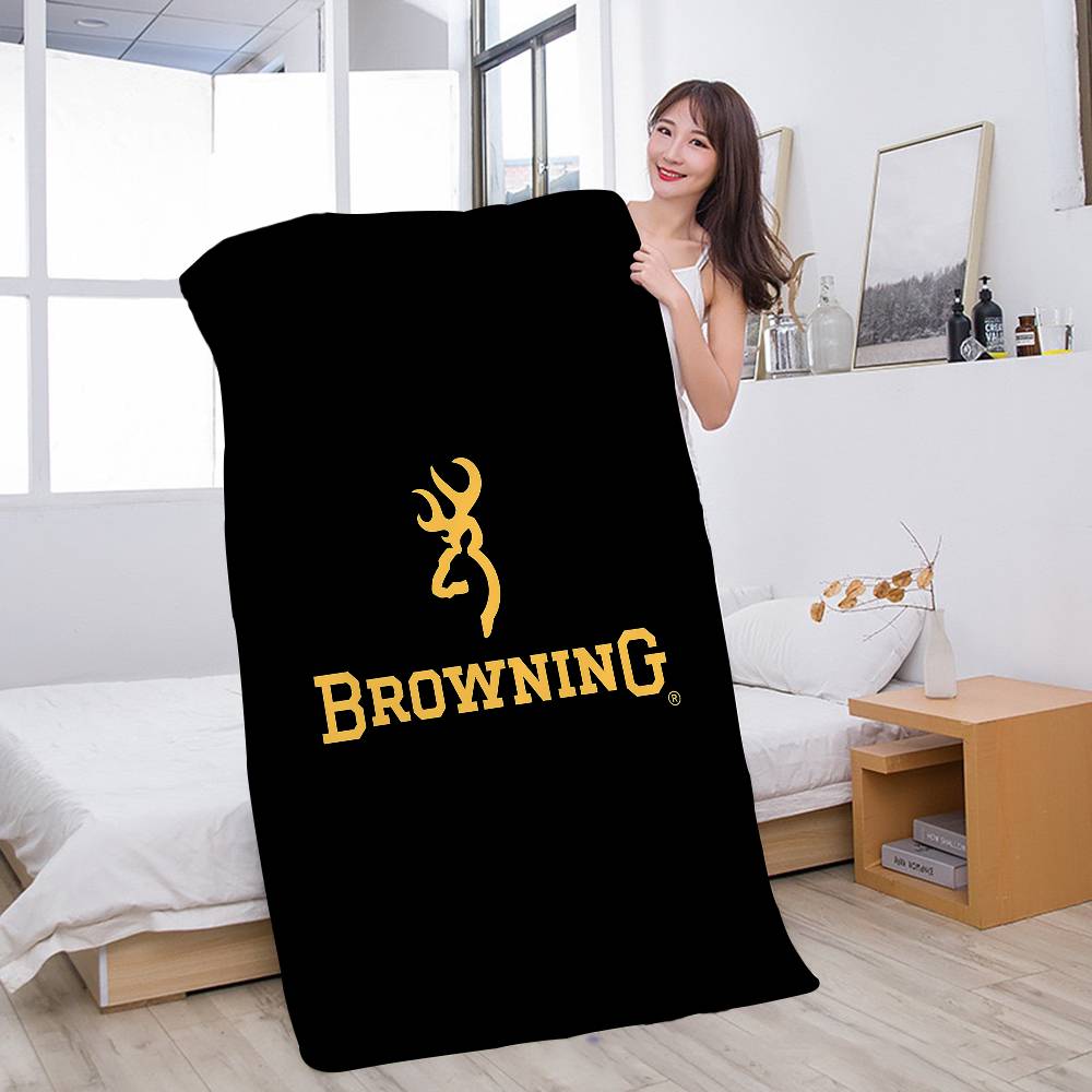 B-Brownings Logo Anime Beach Swimming Towel Soft Absorbent Washcloth Children's Gifts For Kids Travel Camping Gym