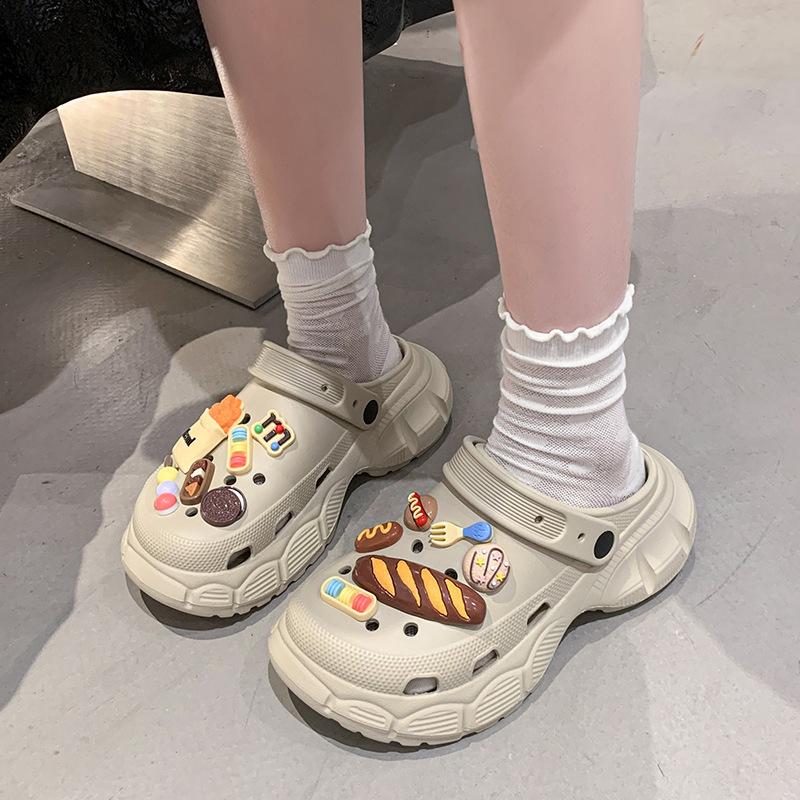 Hole shoes women's slippers summer bag head shoelaces and outer wear girls beach shoes eva sandals