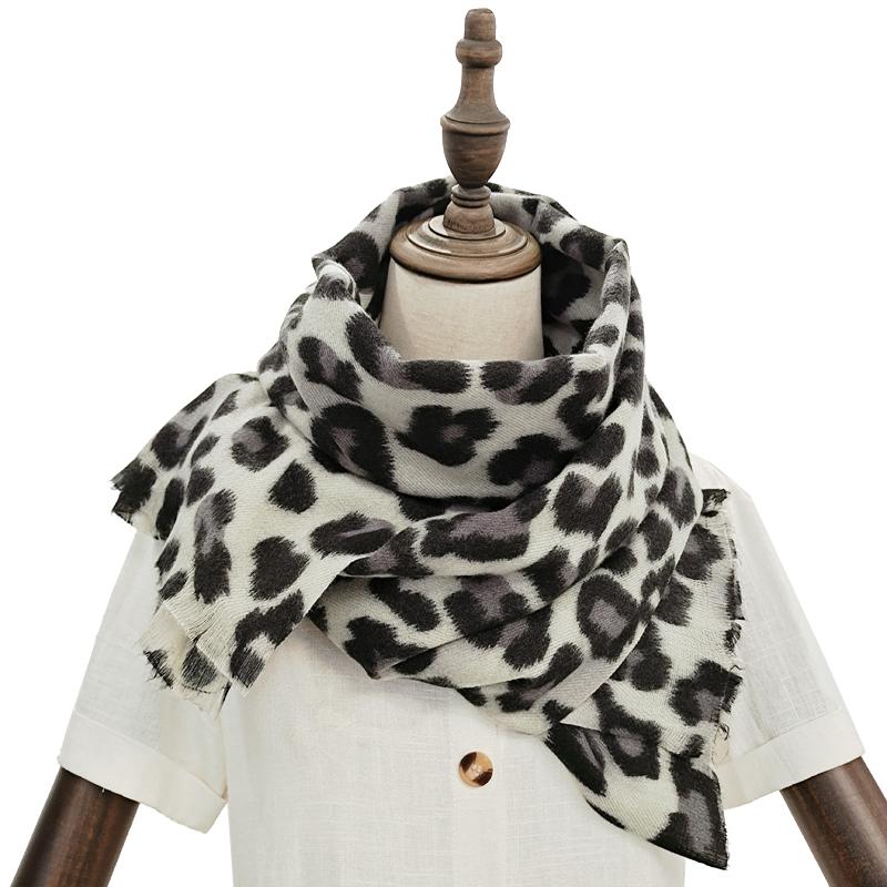 Thick Cashmere Scarf For Women Leopard Print Tippet Pashmina Shawl And Wrap Design Luxury Brand Blanket Stole Bufanda Echarpe