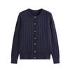 Women's Cable Knit Cardigan Long Sleeve Round Neck Button Front Solid Color