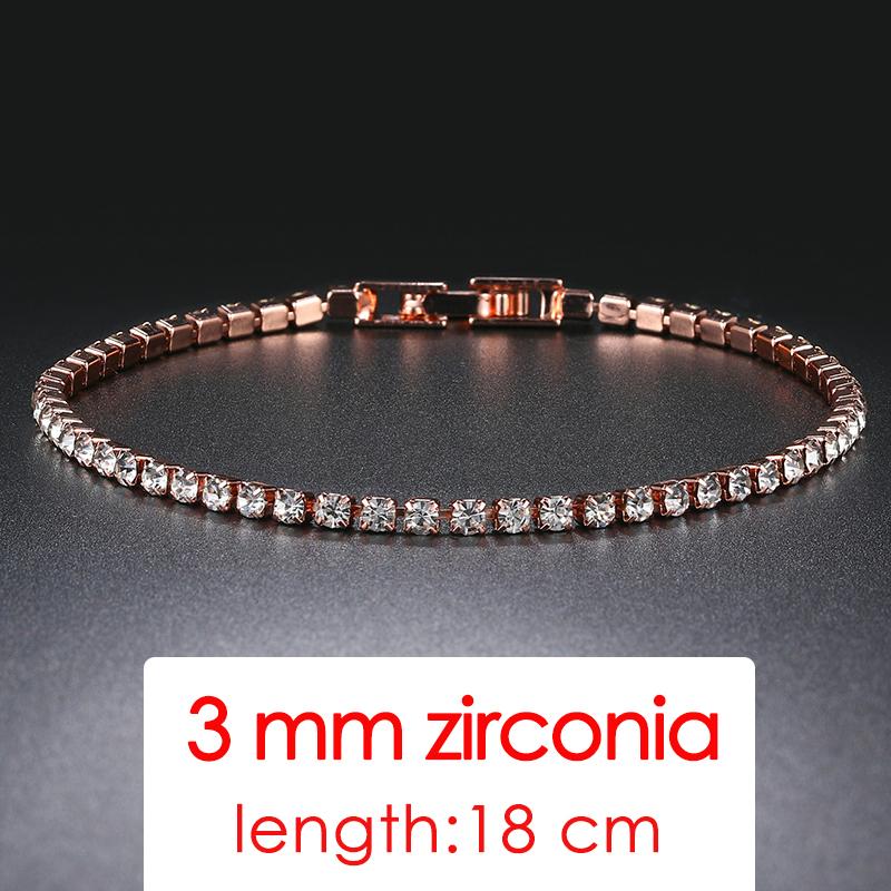 ZHOUYANG Tennis Bracelet For Women Luxury Colorful Optional 2.5mm CZ Crystal Rose Gold Color Gift Fashion Jewelry KC128