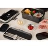ZWILLING Fresh & Save Vacuum-Sealed Lunch Box, Black, with Cutlery and Sauce Container, Airtight Storage Container [Official Japanese Product] Fresh S