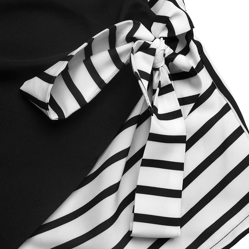 YYFS Blusas y camisas con cuello en V de manga larga con estampado de rayas informales para primavera y otoño para mujer