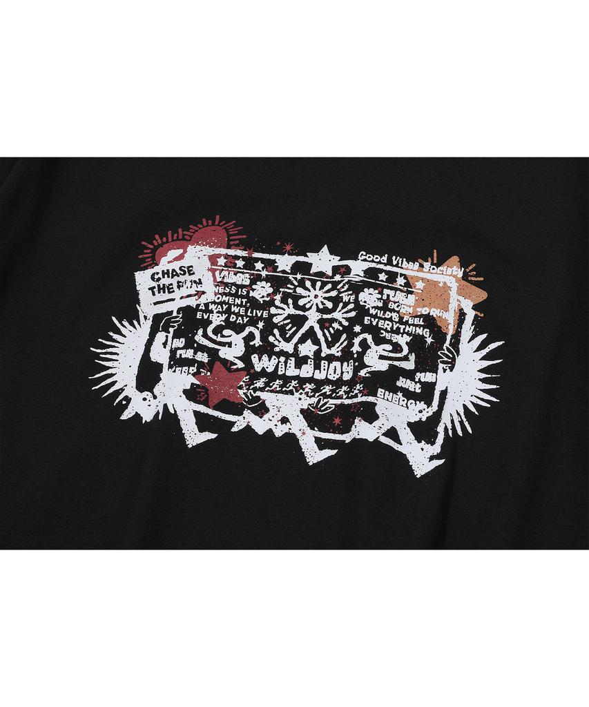 CPGN STUDIO Stamp Club Ringer Short Sleeve T-Shirt Black