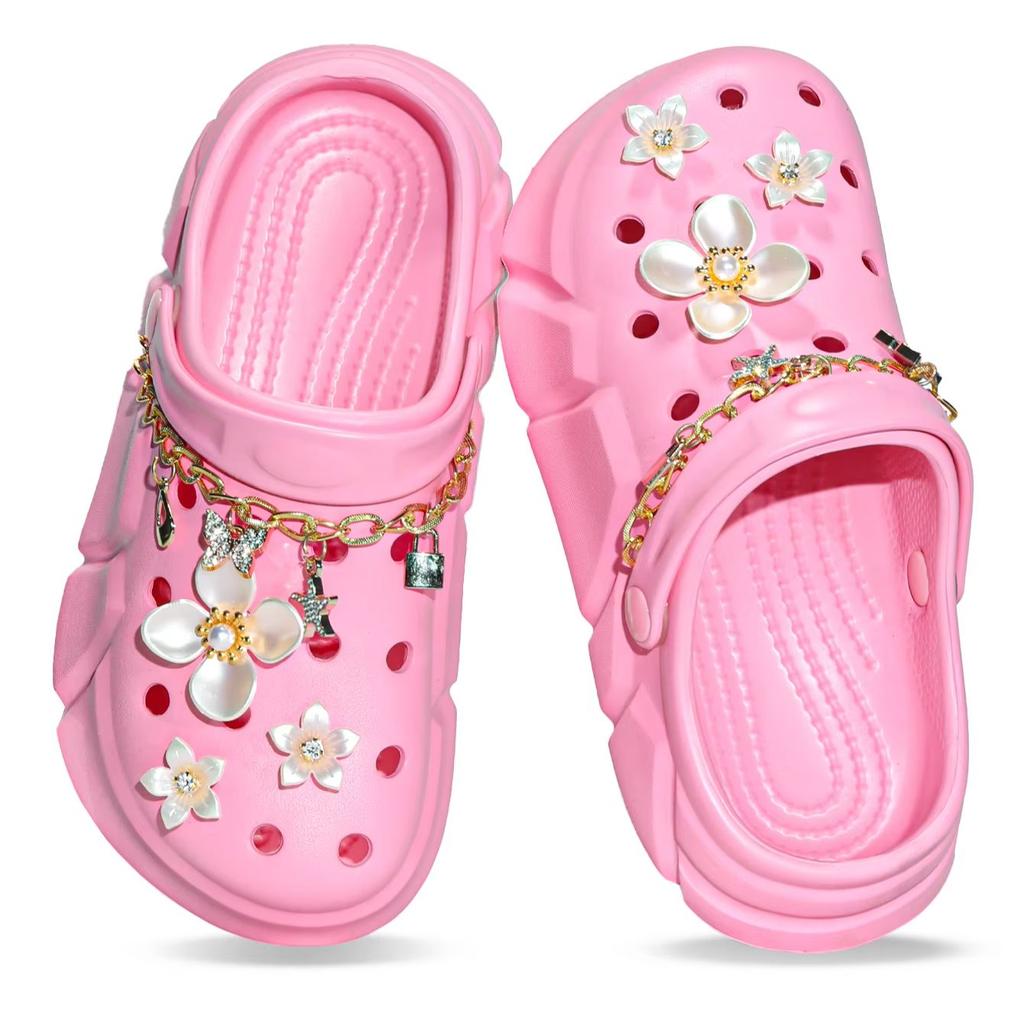 Kinder Blumen Schuhe Clogs rutschfest Mädchen Outdoor Freizeit Garten Schuhe Teenager Ein-Schritt Strandschuhe 3057