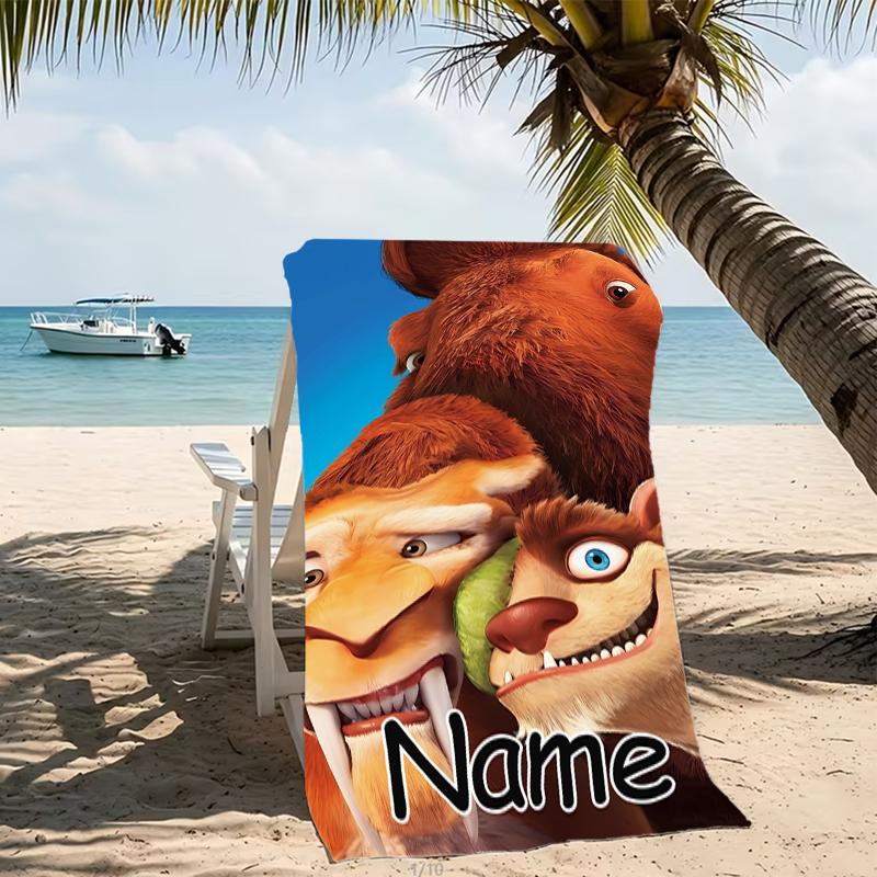 Personalisierbare Strandtücher mit Designs zum Thema Ice Age – Die Entstehung der Dinosaurier. Geeignet für den Strand, Yoga, Sport.;ideal als Strandzubehör