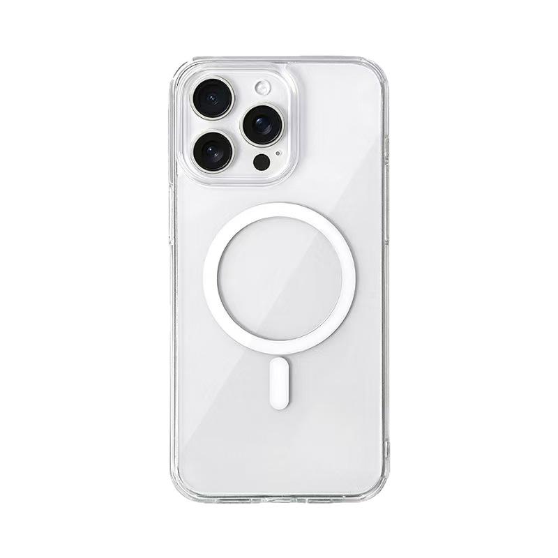 Apple 12/13/14 Magnetic Airbag Phone Case, Drop-proof, Strong Magnet, Heat Dissipation, Transparent