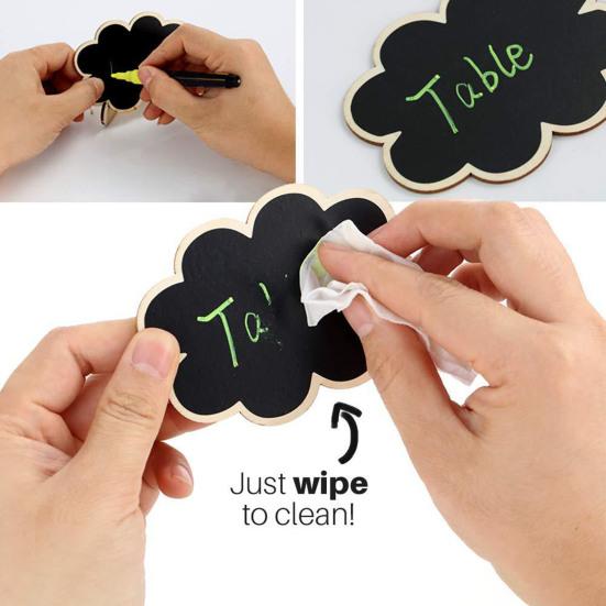 Mini Tablica Kredowa ze Stojakiem Wielokrotnego Użytku Mała Tablica Ozdoba Zmazywalna Drewniana Tablica na Wiadomości Znak Dekoracja na Biurko