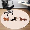 1pc Dachshund Puppies Office Round Area Rug, Under Office Chairs Bedroom Living Room Home Decor, Room Deco