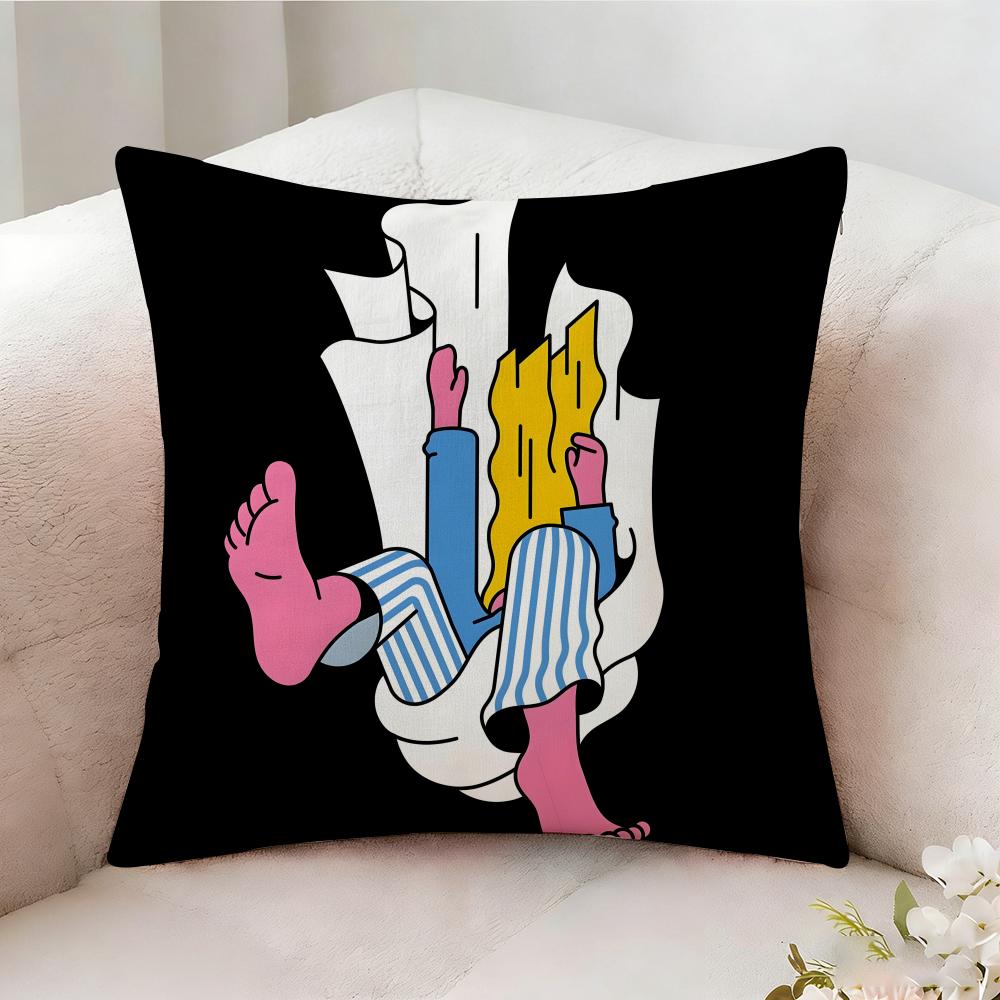 Emotional Illustration Pillow Case Pillowcase Doublesided Printed Sofa Cushion Bedroom Headboard Pillow