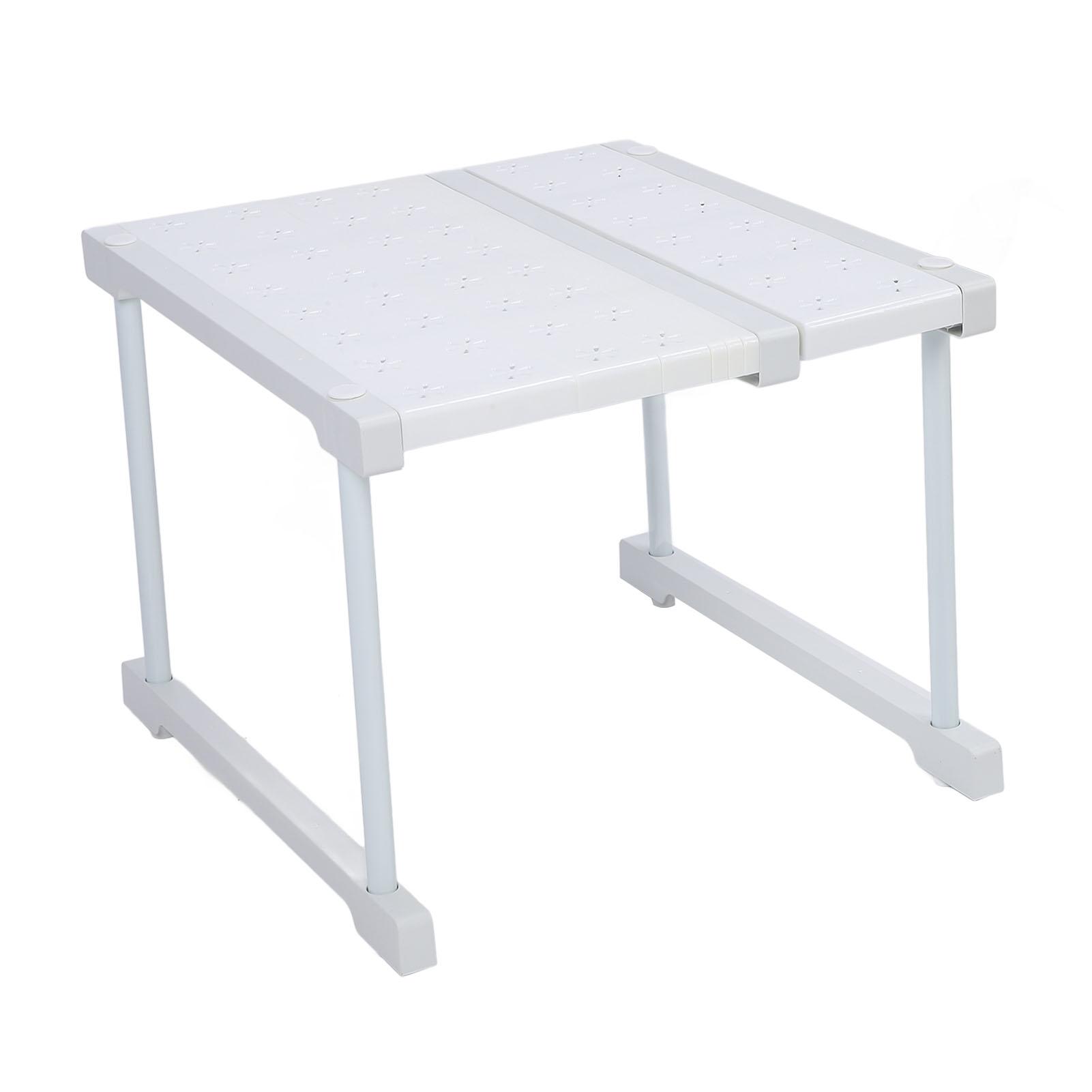 

Расширяемая полка для шкафа Углеродистая сталь АБС ПП Полка для хранения в шкафу Органайзер для шкафа Подставка для кухни Length 27-38cm / 10.6-15in