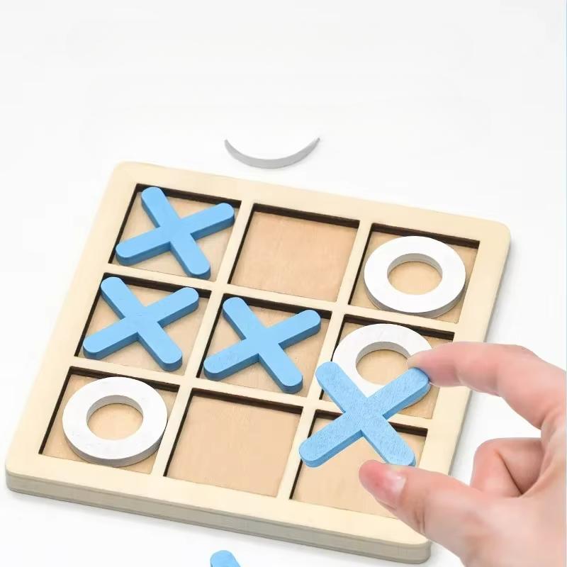 Children's Logical Thinking Mental Board Game Parent-child Early Education XO Chess Puzzle Toddler Toys Wooden