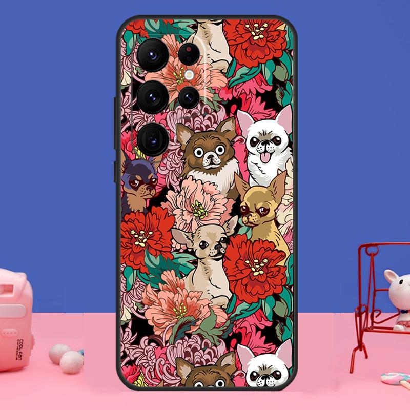 

Cartoon Chihuahua Dog Cover For Samsung Galaxy S24 S23 S22 S21 S20 FE Ultra Plus S8 S9 S10 Note 10 20 Ultra Case Galaxy S8 Plus
