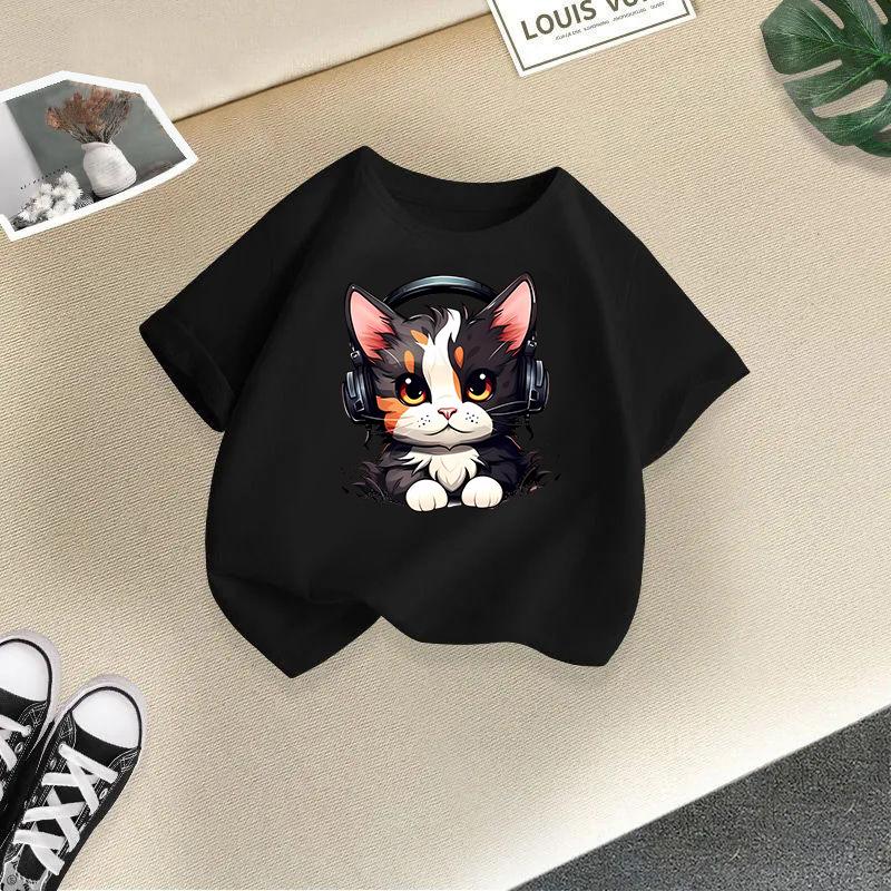 Kid T Shirt 2-13Y Fashion Printed T-shirt Round-neck Short-sleeve T-shirt Kids 100% Cotton Clothes