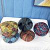 Bohemian Round Pouf Cushion - Pumpkin Shape for Sofa, Backrest, or Meditation.