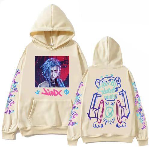 Elegancwclow Anime Arcane-Jinx Hoodie Harajuku Hip Hop Pullo