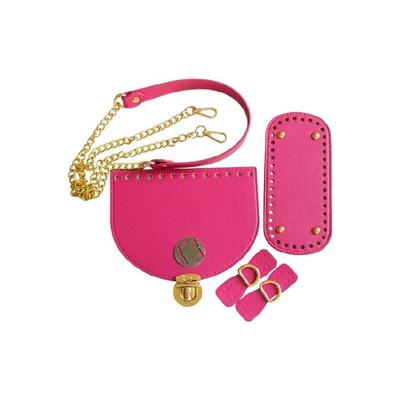 PU Leather Bag Knitting Kits DIY Crochet Bag Making Shoulder Strap Snap Button Flap Cover for Handbag Shoulder Bag