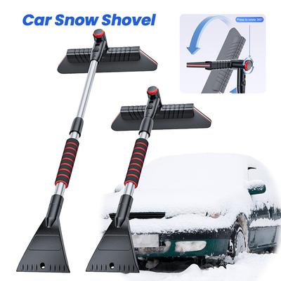 2 In 1 Car Snow Shovel Multifunctional Retractable Snow Remover Front Windshield Ice Scraping Defrost Broom Auto Cleaner Tool