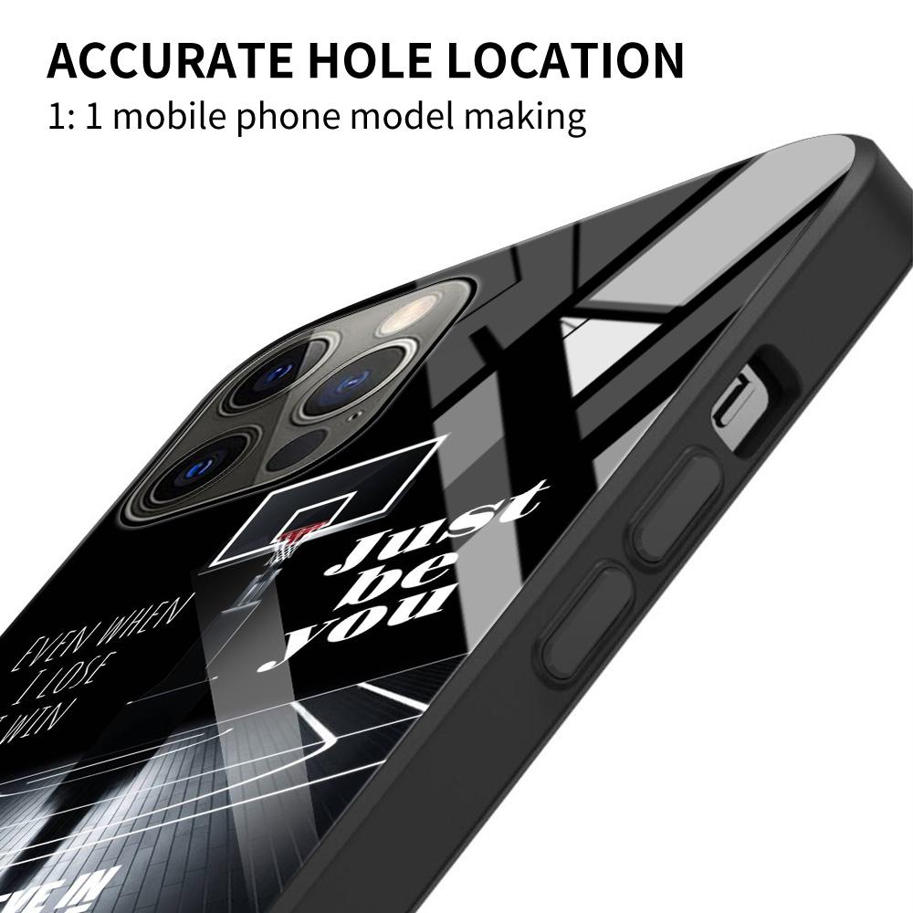 Tempered Glass Phone Case For iPhone 12 11 Pro Max Shell For iPhone Xs Max XR XS 7 8 Plus 11 Pro Basketball Basket