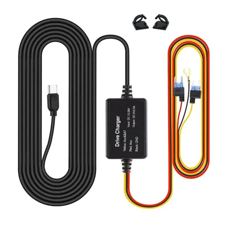 For 70Mai Hardwire Kit UP03 Only Type-C Port For 70Mai A810 X200 Omni M500 24H Parking Monitor Power Line-N25R