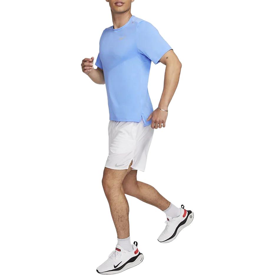 Nike Dri-Fit Rise 365 Solid Crew Neck Running Short Sleeve T-Shirt Men Tops College-Blue CZ9185-412