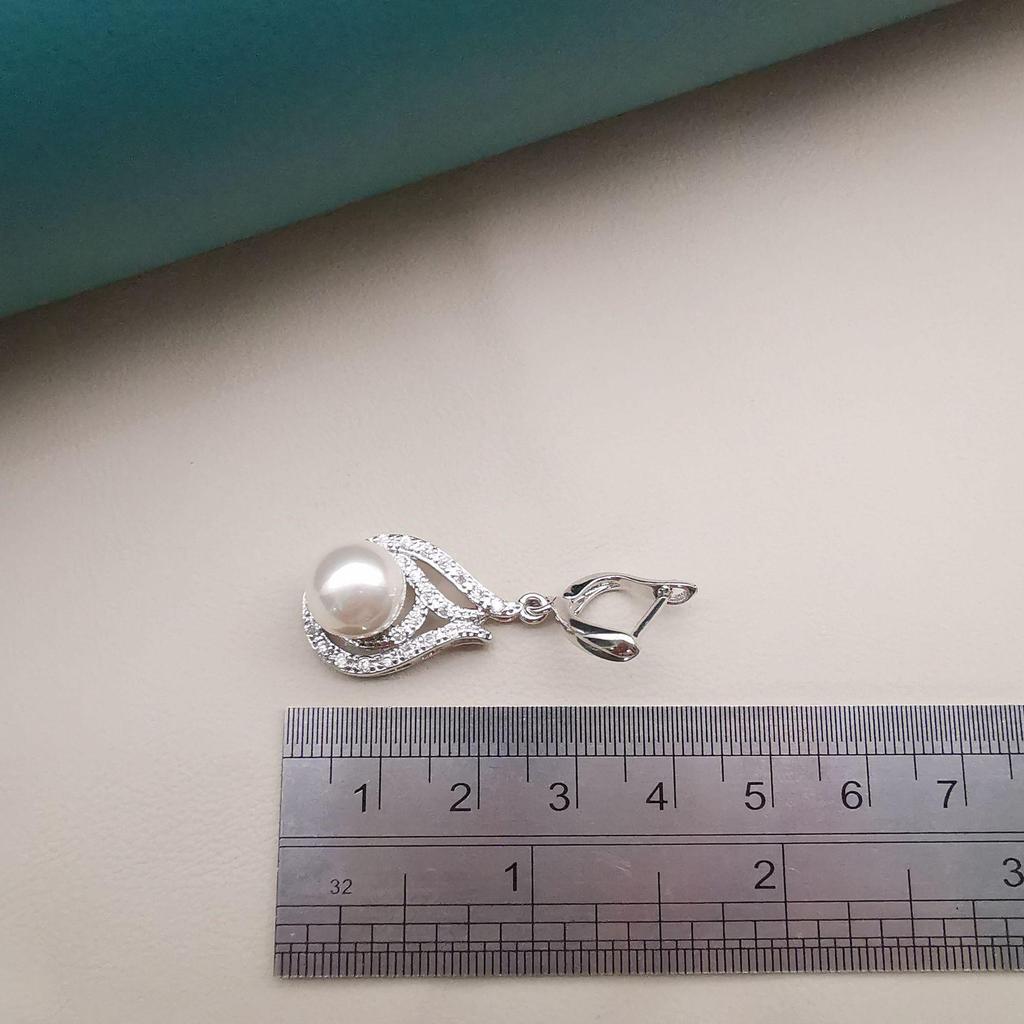 European & American Luxury Zircon Pearl Jewelry Set: Necklace, Earrings, Ring