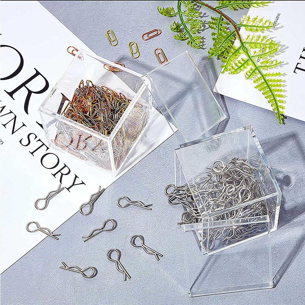 Set of 6 Square Acrylic Boxes with Transparent Storage Display Gift Dustproof and Perfect for Nail Anime Hair and Small Item Storage 6.56.56.5cm