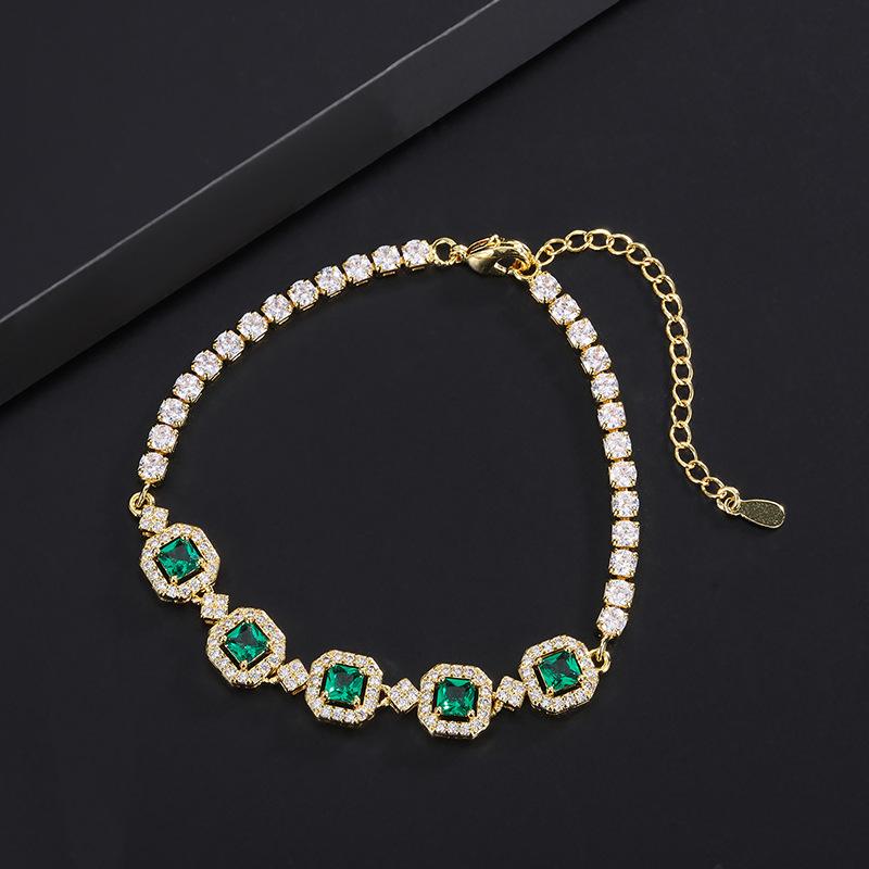 Dopamine Bracelet Simulation Paraiba Simple Green Gold White Multi-color Colorful Treasure New Women