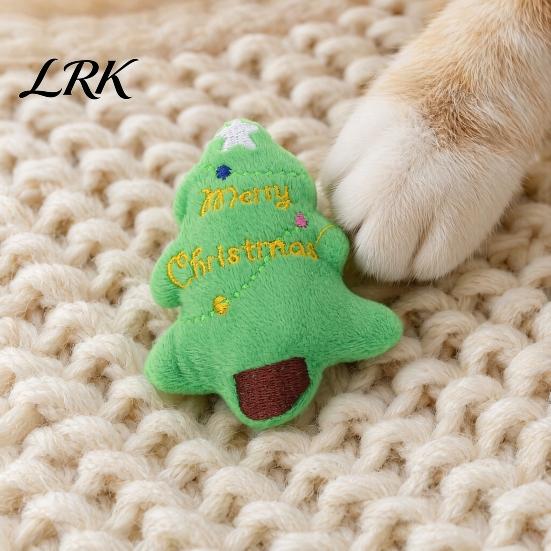 Catnip Toys Christmas Toy, Plush Santa Tree Snowman Penguin with Natural Catnip, Holiday Kicker Cat Chew Toy Kitten Teething Chewing for Stress