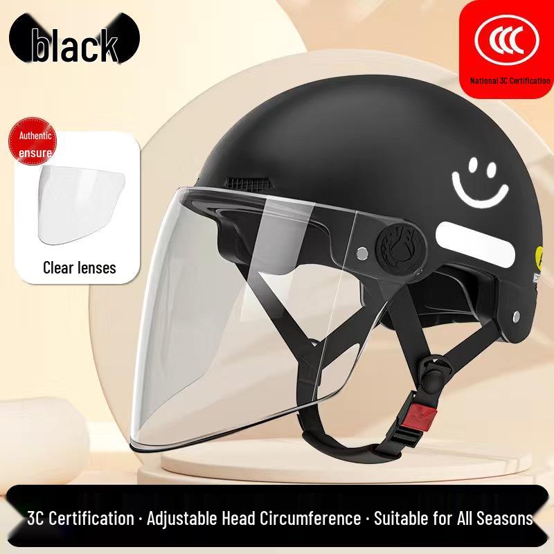 3C Certified Women's Electric Scooter Helmet, Breathable, Sun-Protection, All-Season Half Helmet for Motorcycle Riding.