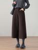 Women's 2025 Winter High-Waisted Wool Blend Wide-Leg Pants: Petite & Plus, Thickened, Slimming, Casual Cropped Commuter Style.