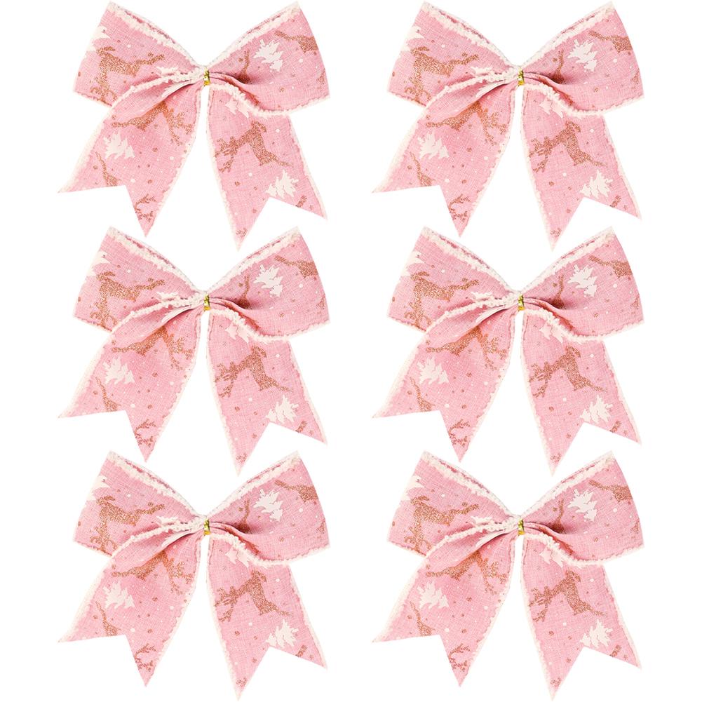 Beautiful Red Bows for Christmas For Tree 6Pcs 5 5 Inch Decoration Option