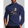 Men's Polyester Mock Neck Long Sleeve Top, Breathable Cool & Great for Spring Daily Wear