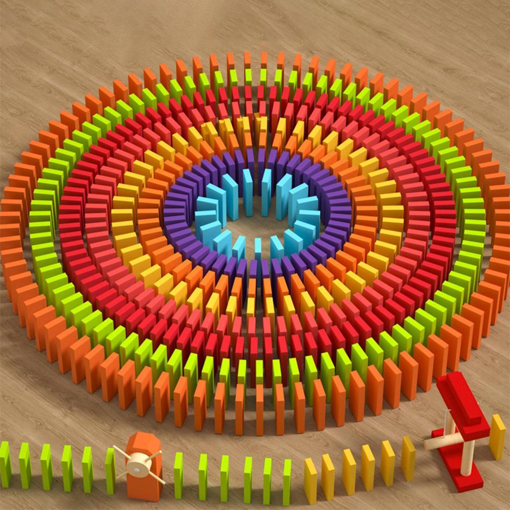 Domino Toy Set Educational Building and Stacking for Boys Girls Children 1200 pieces