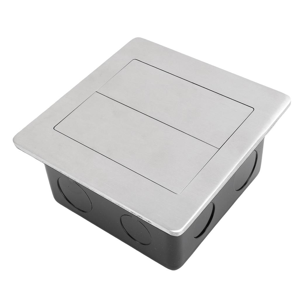 Recessed Floor Outlet 2 Receptacles Double Sliding Cover Water Proof Recessed Socket for Floor Table