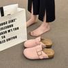 Frosted leather retro bag soft sole women's shoes round head shoes summer one pedal pregnant mother non-slip slipper head