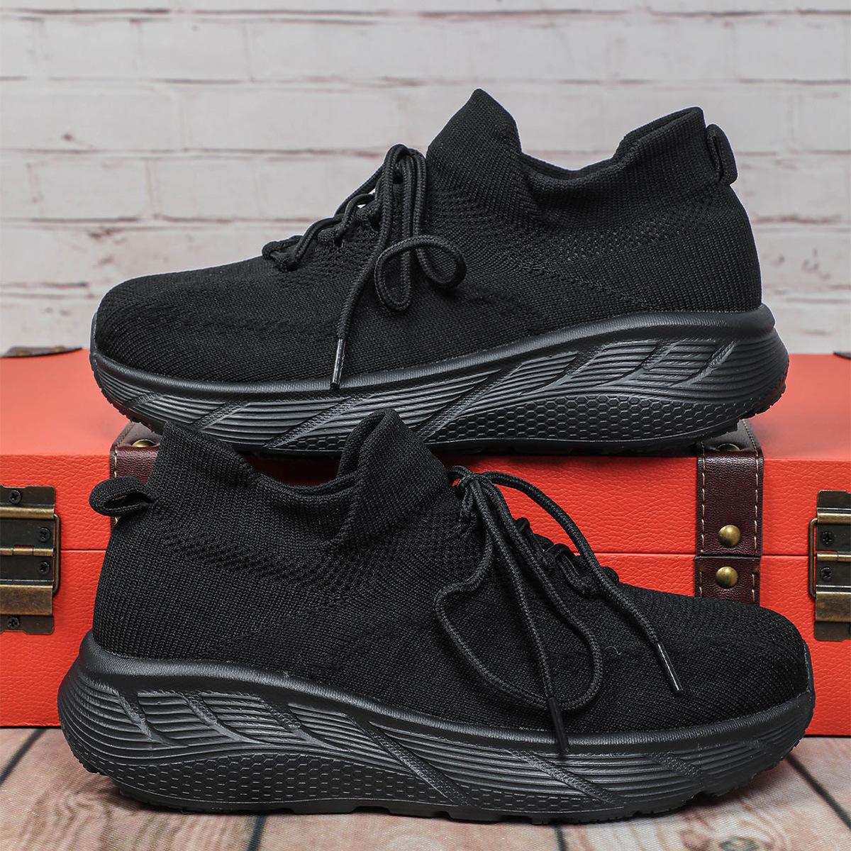 

Platform casual socks shoes breathable and lightweight outdoor sports shoes trendy shoes 45 чорний