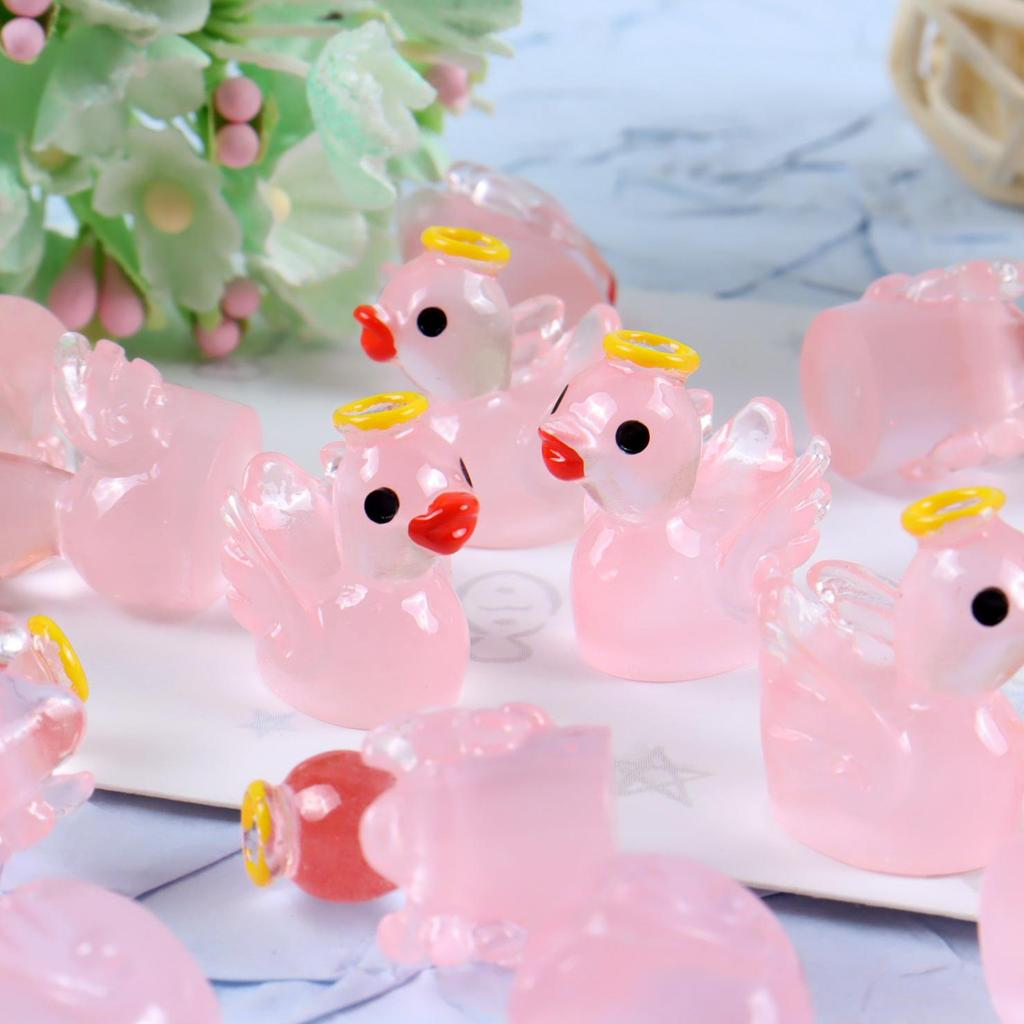 DIY Luminous Yellow Duck Resin Ornaments - Multi-color Accessories for Micro Landscape