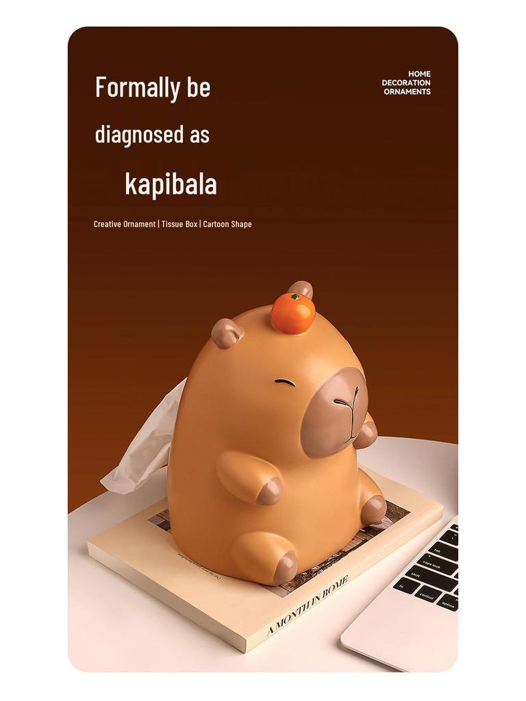 Capybara Cartoon Tissue Box - Cute Creative Desktop Paper Storage for Living Room
