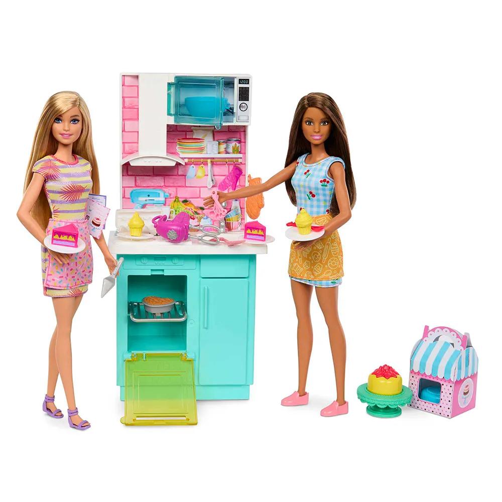 Barbie hjy94 dolls baking party set 2 dolls