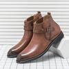 Large Size High-top Leather Shoes Men's New Business Dress British and Korean Version Trendy Short Leather Boots Men's Martin Boots